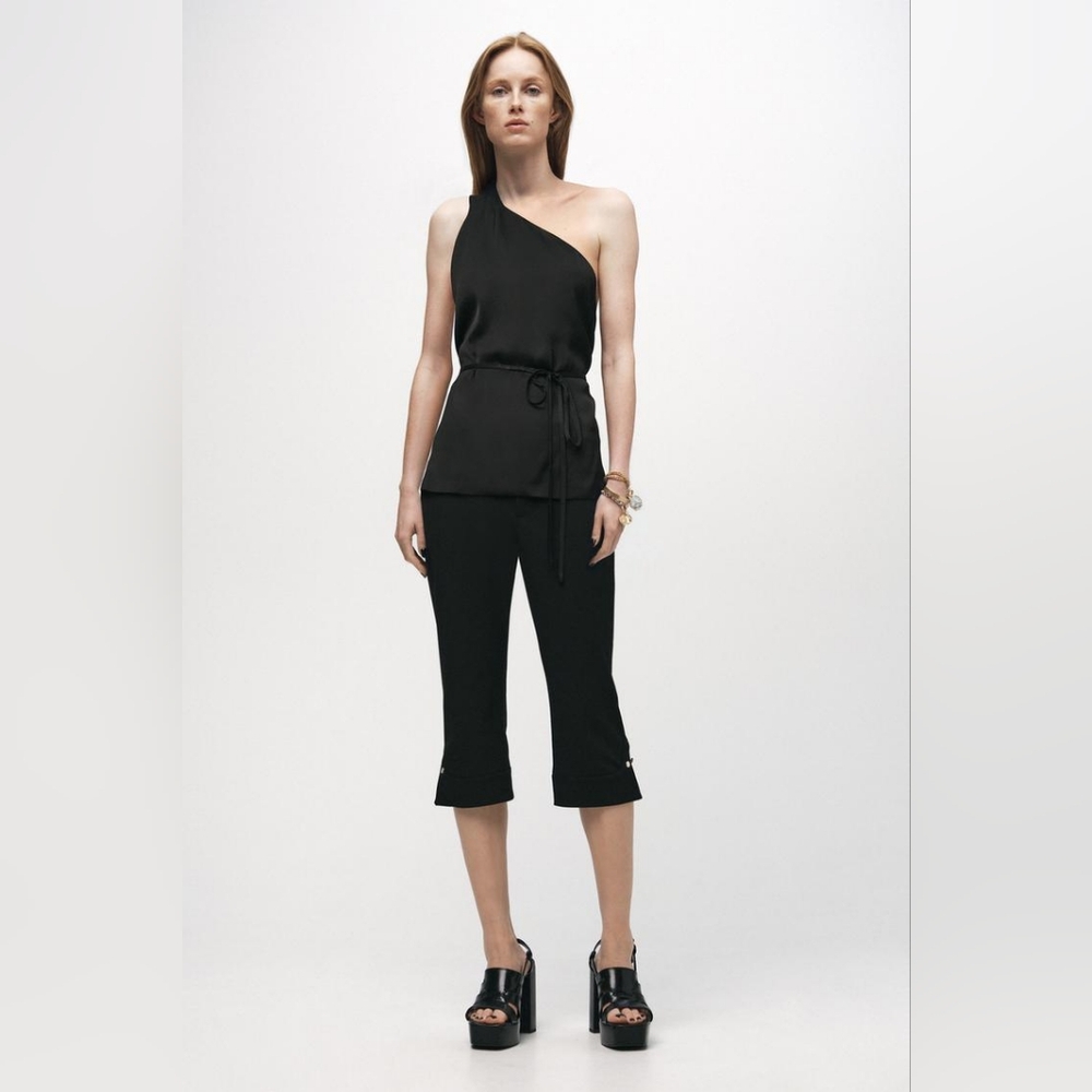 NWT Zara Black One-Shoulder Blouse SZL